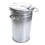 rg-vertrieb Mülltonne Müllbehälter Verzinkt 80L mit Deckel Behälter Abfalltonne Müllgroßbehälter Stahlblech Metallbehälter