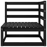 FIRBNUS Gartensofa 2-Sitzer Schwarz Kieferholz Terassenmöbel Außen Gartensofa Gartenmöbel für Draußen Balkon Sofa Balkonmöbel Holz Garden Furniture Eckcouch Gartenmöbel Balkon Möbel mit Kissen