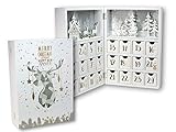 Holz Adventskalender Buch mit 24 Boxen - 30 cm - Weihnachtskalender zum befüllen