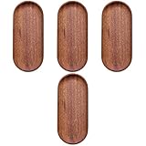 NOGRAX 2 Stück Tabletts for Snacks, Partys, Obst, Badezimmer, Vorspeisen, Küchenkorb, braune Platte, Schüssel, Holz, Nuss, Schminktisch, multifunktionale Süßigkeiten-Aufbewahrung, Lebensmittel, Holz,