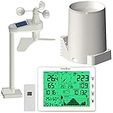 infactory PC Wetterstation: Wetterstation-Set mit XXL-Display, Versandrückläufer (Wetterstation mit Windsensor)