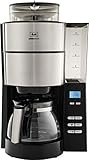 Melitta AromaFresh 1021-01 Filter-Kaffeemaschine mit integriertem Mahlwerk, ca. 10 Tassen, schwarz