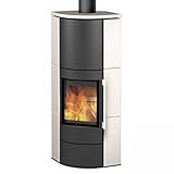 Eck-Kaminofen Fireplace Adelaide Keramik in Weiß, wandbündig 6 kW