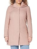 ONLY Damen Eleganter Mantel Coat Cozy Fleecejacke ONLSEDONA Basic Cardigan mit großer Kapuze und Reißverschluss, Farben:Rosa, Größe:M