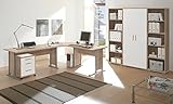 moebel-dich-auf Arbeitszimmer Office LINE 7-TLG. in 2 Farbvarianten Büro Büromöbel-Set Komplettprogramm (Eiche Sonoma/weiß)