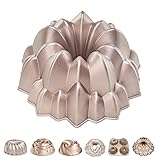 Erreke Gugelhupfform, Professionelle Qualität Kuchenform, Sehr Widerstandsfähig, Doppelte Antihaftschicht, 2 Liter Kugelhupf Backform 24cm, Wasserfall