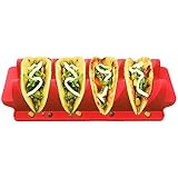 EUBEISAQI Taco-Shell-Halter Silikon - Backen-Taco-Rack | W-förmiger Taco-Ständer aus lebensmittelechtem Silikon mit Taco-Schale für den Mikrowellenherd