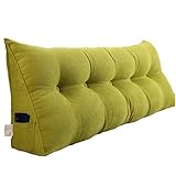 BAGASI Dreieckige Kopfteil Kissen, Dreieck Kissen Lesekissen, große Bolster Positionierung Unterstützung Keil Kissen für Daybed Bett mit abnehmbarem Bezug,Grün,180 * 50 * 20cm