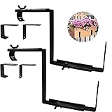 Verstellbare Pflanzkastenhalterungen, Halterungen für Fensterkästen, Pflanzgefäße, 4,8 bis 8,7 Zoll Universal Outdoor Hängehalterungen, Blumenkastenhalter für Garten, Balkon, Zaun, Deckgeländer