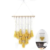 Artibetter Langes Ornament Handarbeit Wand Zimmer Anhänger Fänger Traum Für Bohemian Zuhause Innen Wandteppich Weben Makramee Dekoration Gelb Dekor cm Handwerk X DIY Schlafzimmer Gewebt