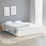 ZEYUAN Massivholzbett, Bettrahmen, Betten, Bettgestell, Bed Frame, Jugendbett, Betten Für Teenager, Schlafzimmer Bett, Weiß 180x200 cm 6FT Super King