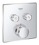 GROHE Grohtherm Smartcontrol - Brause- & Duschsystem -Thermostat (2 Absperrventile, ultraflaches Design, Wandrosette aus Metall) , chrom, ‎29124000