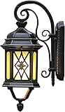 TONPOP Außenwandlaternen, Metall-Wandleuchte für den Außenbereich, Veranda-Leuchte, wasserdichte Wandleuchte für Garten, Terrasse, Balkon, Kutschenlaternen-Design, mat