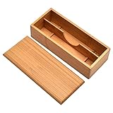Lurrose Box Besteck Aufbewahrungsbox Besteck Aufbewahrungskoffer Camping Besteck Utensilien Organizer Mit Deckel Küchenutensilienhalter Besteck Organizer Holz Schublade Organizer Bambus