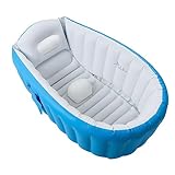 Aufblasbare Babybadewanne, Seitentaschen, Aufblasbare Wanne, Wasserstandsmarkierung für Duschraum (Blau)