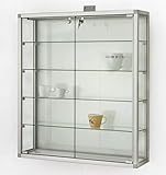 MHN Wandvitrine abschließbar Hängevitrine Sammler Vitrine groß Wand hängend Sammlervitrine Glasvitrine Alu mit Schloss 80 cm breit CPR