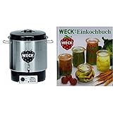 Weck WAT 24A Einkochautomat 1800 Watt mit Hahn, ohne Uhr, Edelstahl, 230 Watt & Einkochbuch deutsch, Buch zum Haltbarmachen von Lebensmittel, Einmachen von Obst & Gemüse, Anleitung zum Einkochen