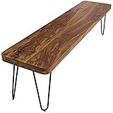 möbelando Esszimmer Sitzbank BAGLI Massiv-Holz Sheesham 120 x 45 x 40 cm Holz-Bank Natur-Produkt Küchenbank im Landhaus-Stil