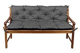 Gutekissen® Bankkissen, Sitzkissen, Rückenlehnen, Gartenkissen, Steppkissen, Doppelkissen, Sitzmöbel, Sitzbank-Kissen, Gartenschaukel, Gartenmöbel Law (160cmx50cmx50cm, Dunkelgrau)