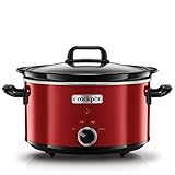 Crock-Pot Schongarer Slow Cooker | 2 Temperatureinstellungen + Warmhaltefunktion | 3,5 Liter (3-4 Personen) | Rot [SCV400RD]