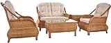 Krines Home Wintergarten Rattanset Kango Rattangruppe Rattan Garnitur Wohnzimmer Lounge Sitzgruppe Rattanmöbel