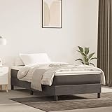 ZEYUAN Boxspringbett mit Matratze, Bettrahmen, Bettgestell, Betten, Jugendbett, Bed Frame, Schlafzimmer Bett, Betten Für Teenager, Familienbett, Dunkelgrau 90x200 cm Samt