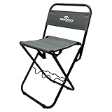 Prachtfisch Campinghocker - mit Lehne, Klapphocker, Klappstuhl, faltbar, Angelhocker, Campingstuhl, klappbar - Grau