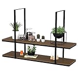 GONCBKVN Deckenmontiertes Lagerregal, 2-stöckiges Weinflaschenregal aus Holz, Hängendes Weinregal, Hängende schwebende Regale für Restaurant Küche Bar (Color : Black, Size : 100x30x80cm)