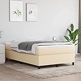 ZEYUAN Boxspringbett mit Matratze, Bettgestell, Betten, Schlafbett, Jugendbett, Bed Frame, Schlafzimmer Bett, Betten Für Teenager, Creme 120x200 cm Stoff