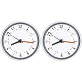 Mengmen 4 x Mini-Duschuhr, wasserdicht, IP24 Wanduhr, Saugnapf, Badezimmeruhr, Acryl, Saugnapf