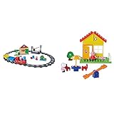 Big-Bloxx Peppa Pig - Train Fun - Construction Set, Big-Bloxx Set inklusive Peppa und Opa Wutz & Big-Bloxx Peppa Garten Haus - Peppa's Garden House, Construction Set