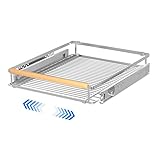 MIYUPTC Erweiterbarer herausziehbarer Schubladen-Organizer, herausziehbare Speisekammerregale, Draht, herausziehbares Aufbewahrungsregal, Schubladenkorb für Küche, 30.5,47.7 cm Bx42.9 cm T
