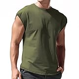 Atmungsaktives ärmelloses Herren-T-Shirt Tops Slim Fashion Sommer Rundhals Kurzarm Shirt Blau (AG,AG)