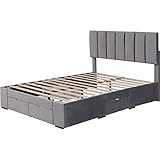 DDOY bettgestell Komforthöhe Bett mit stauraum stabil polsterbett Bett mit stauraum Bett mit bettkasten 140x200 bettrahmen Bett 140x200 mit lattenrost