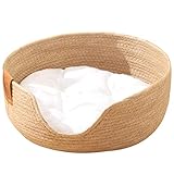 PATKAW Geflochtenes Katzenbett Warm Süß Zum Schlafen Nest Korb Kratzbaum Kühlend Schön Beruhigend Rund Für Innenbereich Weiche Katzentoilette Kissen Für Haustiere Zum Schärfen