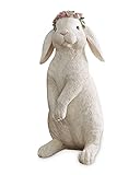 Loberon® Deko Hase Sweety Weiß | Deko Figur Ostern | Tierfigur Aus Polyresin | Handbemalt Mit Liebevollen Details | 30,5 cm, Creme