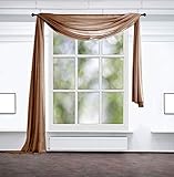 Inox Trade Querbehang Freihanddeko Fertiggardine mit Tunnelband 140x600 cm aus transparentem Voile