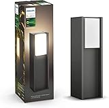 Philips Hue White Turaco Sockelleuchte für den Aussenbereich Anthrazit 806lm, dimmbar, warmweißes Licht, steuerbar via App, kompatibel mit Amazon Alexa (Echo, Echo Dot)