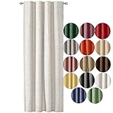JEMIDI Vorhang Blickdicht 140x245cm - Gardine mit Kräuselband Universalband - 100% Polyester Schal lang für Wohnzimmer Schlafzimmer - weiß