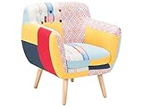 Trendy Sessel Polsterbezug Dicke Sitzfläche bunt Patchwork Melby