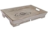 elbmöbel Betttablett Holz 48x33x25cm Serviertablett für Frühstück im Bett für 2 mit klappbaren Beinen Tabletttisch und Sofatisch Beistelltisch mit Tablett Natu (Country)