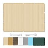 Sonnensegel atmungsaktiv 1.4 x 1.6 m UV-Schutz 85% Schattiernetz Sonnensegel 1 × 5 m Seile für Terrasse Balkon Garten, Creme Farben