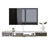 Fernsehschrank TV Lowboard mit Grifflose Öffnen Hängeschrank Hochglanz Matt Wohnwand,Router Multimedia-Zubehör Organizer-Aufbewahrungsschrank TV-Konsole TV-Ständer Display-Regal Hängender Wandschran
