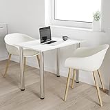mikon 60x60 | Esszimmertisch - Esstisch - Tisch mit Chrombeinen - Küchentisch - Bürotisch | Weiss
