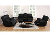 Vente-unique - Relaxsofa Ledergarnitur elektrisch 3+2+1 - Schwarz - MARCIS