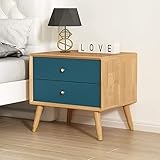 Holz-Nachttisch, Nachttisch, Möbel, Aufbewahrungsschrank, 2 Schubladen, Nachttisch, nordischer Sofa-Eck-Beistelltisch mit Holzbeinen, Stehschrank für Schlafzimmer, Wohnzimmer, Gästezimmer