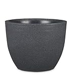 Scheurich Firenze 60, Pflanzgefäß/Blumentopf/Pflanzkübel, rund, Farbe: Schwarz-Granit, hergestellt mit recyceltem Kunststoff, 10 Jahre Garantie, für den Außenbereich