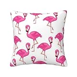 TEMKIN Rosa Flamingo Wurfkissenbezug Home Sofa Couch Dekoration Rustikale Bauernhaus Dekorative Wurfkissenbezüge Quadratischer Kissenbezug