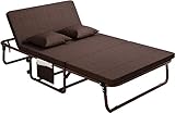 HAIKANGSHOP Klappbare Sonnenliege, Freizeitliege, Tragbare Gartenliege for Garten, Balkon, Strand, Campingurlaub, Maximale Belastung 200 Kg (Farbe : Brown, Größe : 185x100x34cm)