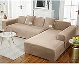 uyeoco Samt Sofabezug L-Form Couchbezug Weich 1 Stück Elastische Lounge-Sessel Sofahusse waschbare Katzen Hunden Möbelschutz ( Color : G , Size : 145-185cm )